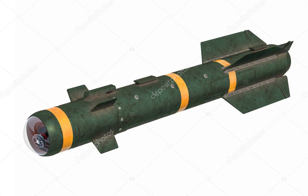 Air-Combat Missile, 3D rendering isolated on white background