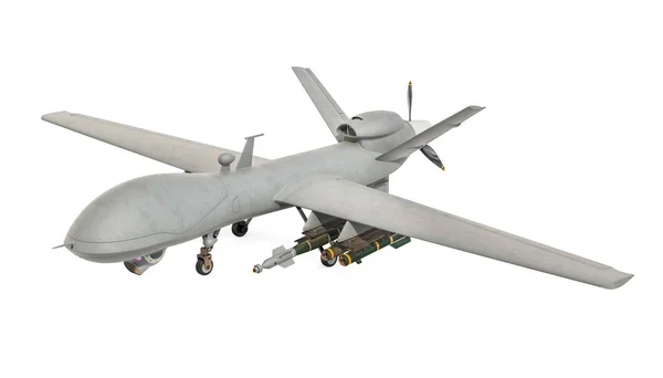 Drone Militare Rendering Isolato Sfondo Bianco — Foto Stock
