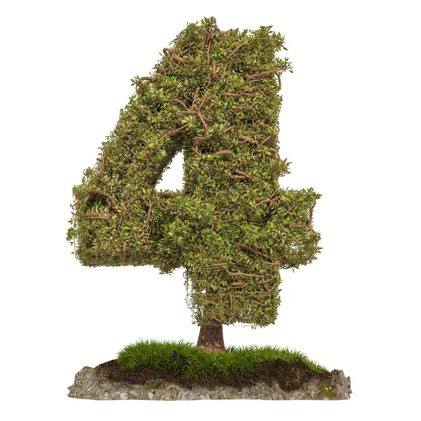 Baum Nummer Baum Form Der Zahl Darstellung Isoliert Auf Weißem — Stockfoto