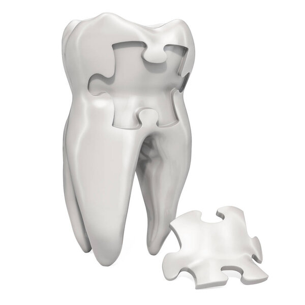 Концепция зубной боли. 3D рендеринг изолирован на белом фоне
