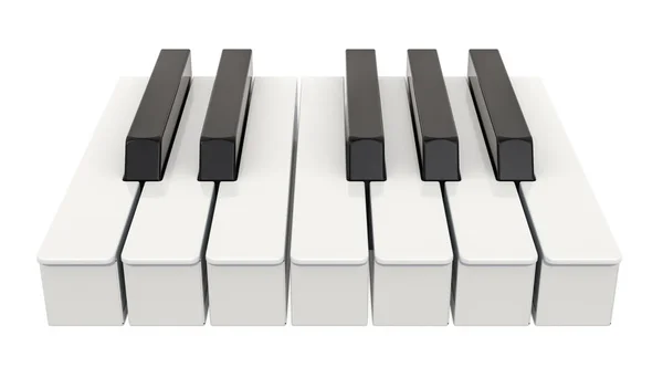 Piano Key One Octave Music Concept Rendering Isolated White Background — Stock Photo, Image