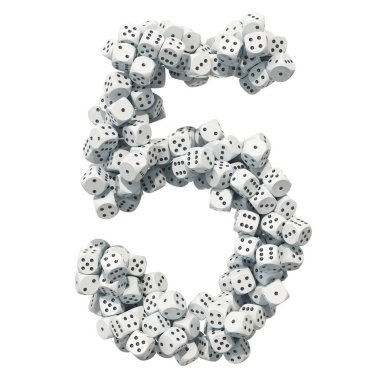 Zar kumar 5 numaralı. Beyaz arka plan üzerinde izole 3d render