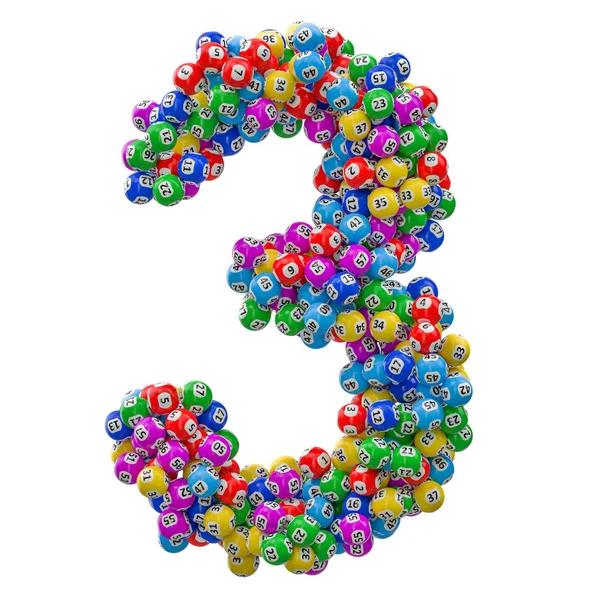 Nummer Loterij Ballen Rendering Geïsoleerd Witte Achtergrond — Stockfoto