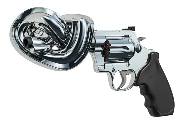 Revolver zu einem Knoten gebunden, 3D-Darstellung — Stockfoto