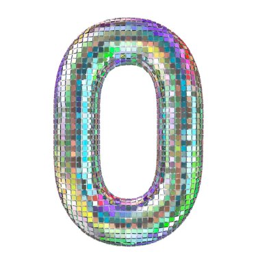 Disko yazı tipi, glitter ayna esaslarını 0 numaradan. 3D render