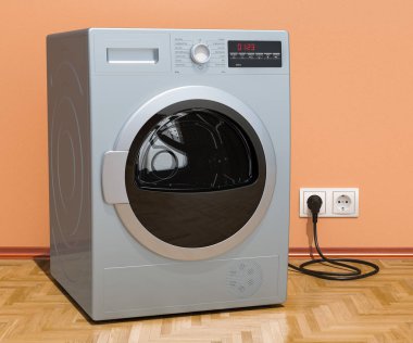 Giysi kurutma makinesi iç, 3d render