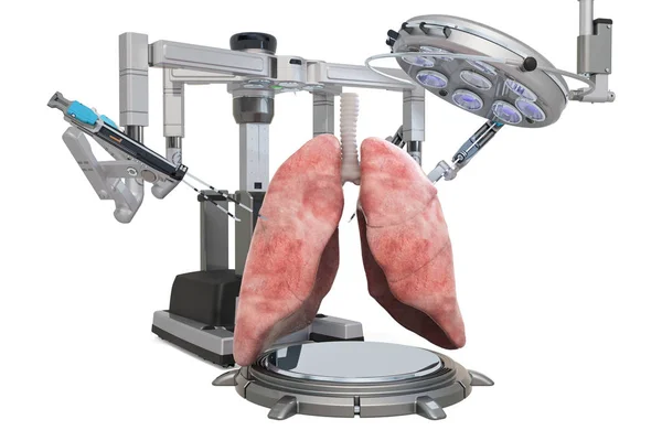 肺の概念、3 d レンダリングのロボット手術 — ストック写真