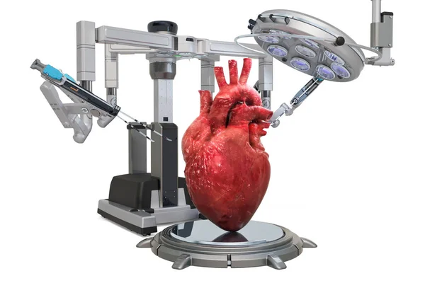 Роботизована хірургія концепції серця, 3D рендеринга — стокове фото