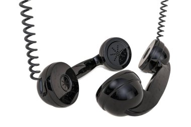 İki telefon yakışıklı, kavram konuşuyor. 3D render