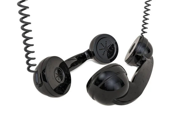 Zwei Telefone, sprechendes Konzept. 3D-Darstellung — Stockfoto