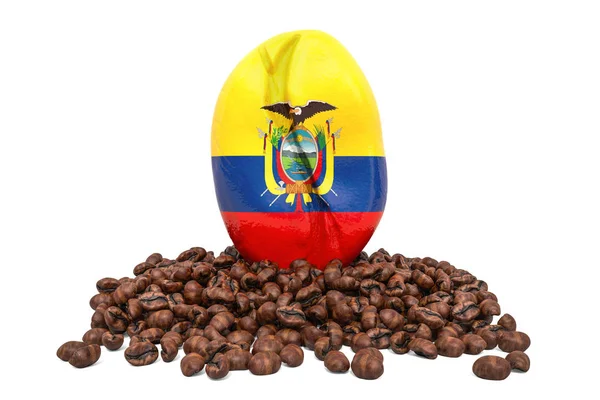 Produkci kávy v Ekvádoru konceptu, vykreslování 3d objektů — Stock fotografie