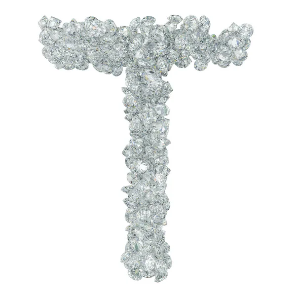 Betűtípus gyémánt, gyémánt T levele. 3D-leképezés — Stock Fotó