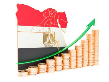 Mısır kavramı, 3d render ekonomik büyüme