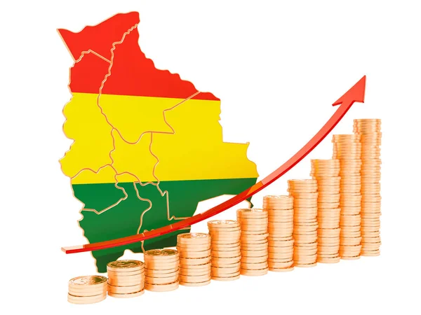 ボリビアの概念、3 d レンダリングの経済成長 — ストック写真