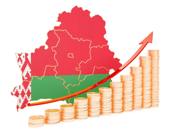 Economische groei in Wit-Rusland concept, 3D-rendering — Stockfoto