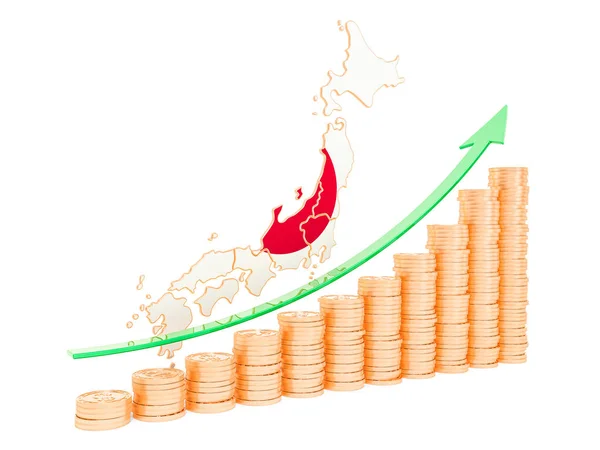 日本コンセプトは、3 d レンダリングの経済成長 — ストック写真