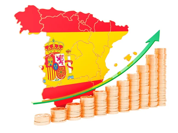 スペインの概念、3 d レンダリングの経済成長 — ストック写真