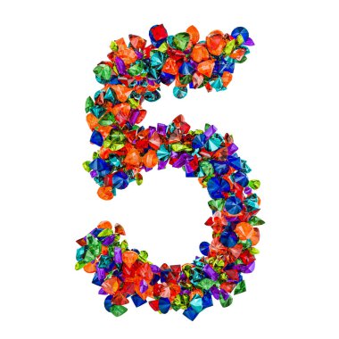 Renkli değerli taşlardan 5 numara. 3B işleme