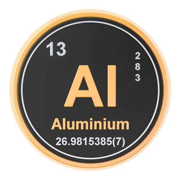 Алюмінієвий хімічний елемент. 3D візуалізація — стокове фото
