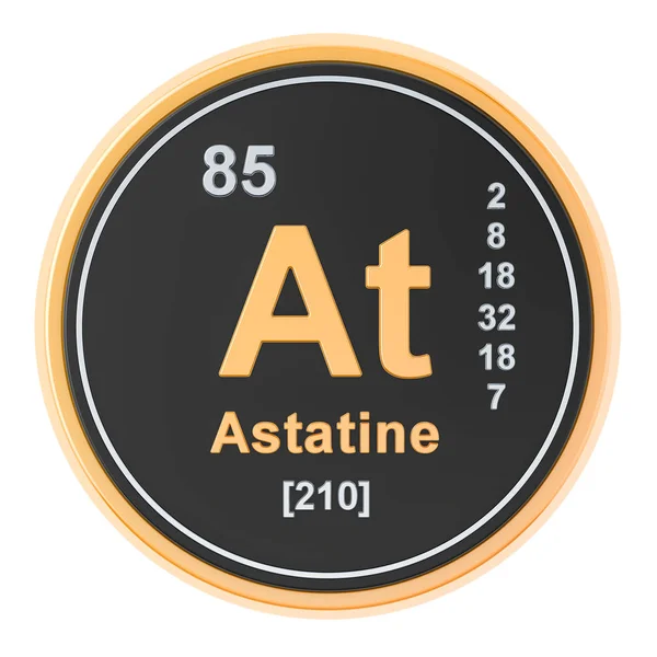 Astatine At chemical element. 3D rendering — Stock Photo, Image