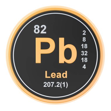 Neden Latinized Pb kimyasal element. 3D render