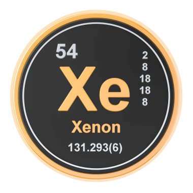 Xenon Xe kimyasal element. 3D render