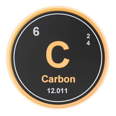 Karbon C kimyasal element. 3D render