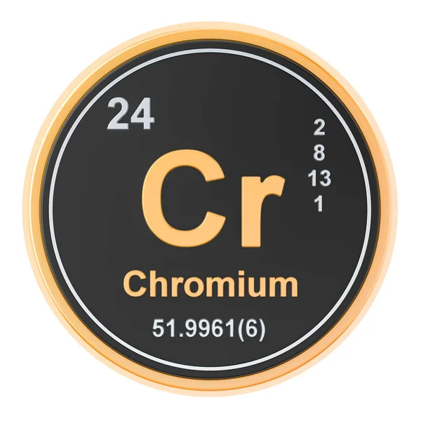 クロム Cr 元素。3 d レンダリング — ストック写真