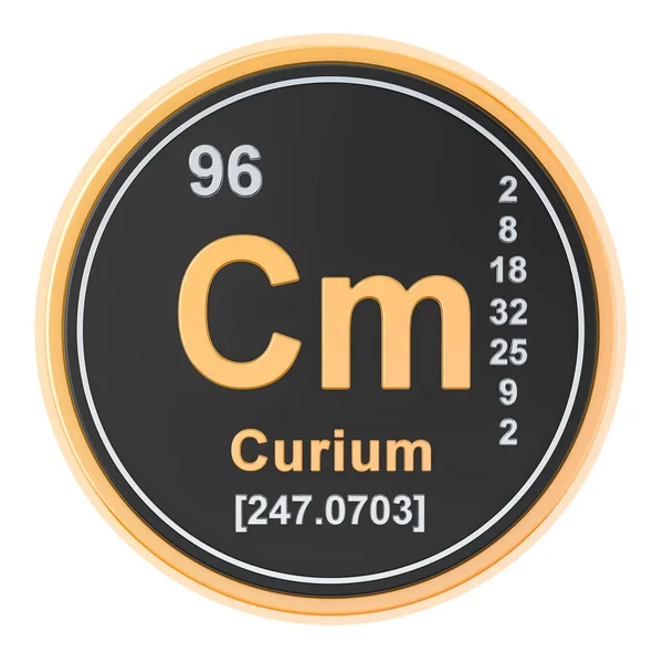 Kűrium Cm kémiai elem. 3D-leképezés — Stock Fotó