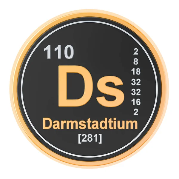 Darmstadtium Ds grundämne. 3D-rendering — Stockfoto