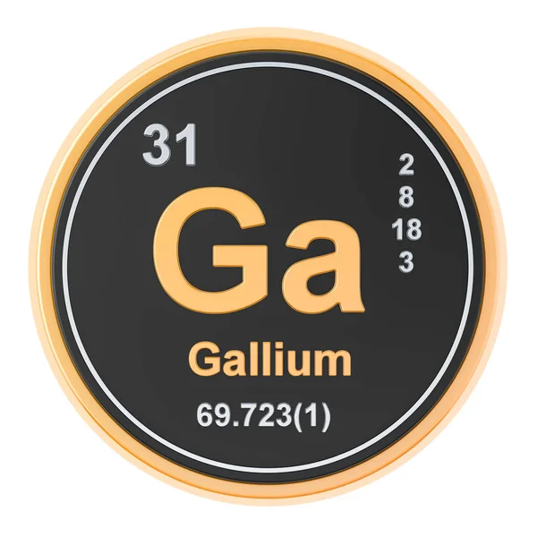 Galium Ga chemický prvek. 3D vykreslování — Stock fotografie