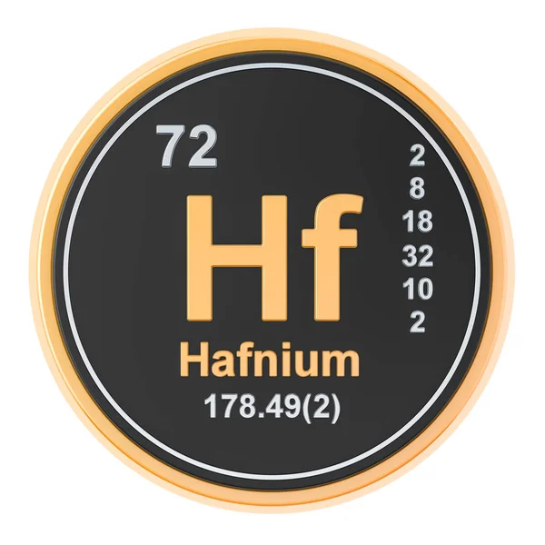 Хафній Hf хімічний елемент. 3D візуалізація — стокове фото