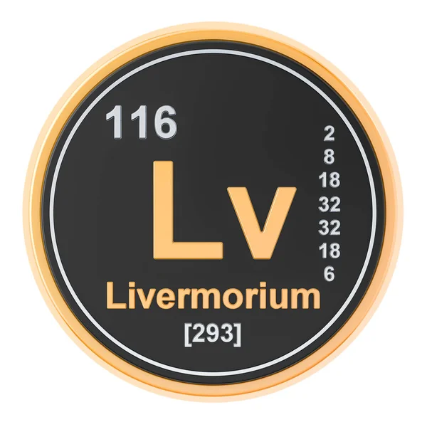 Livermorium Lv chemický prvek. 3D vykreslování — Stock fotografie