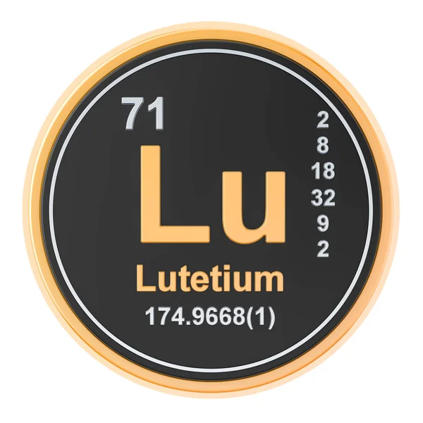 Lutetium Lu scheikundig element. 3D-rendering — Stockfoto