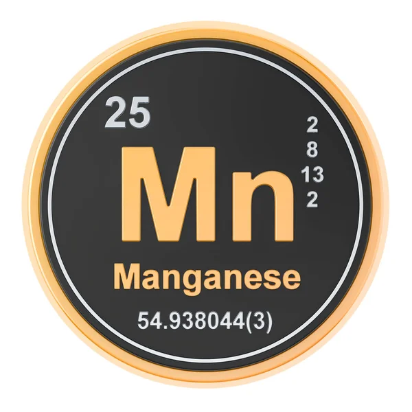 Химический элемент марганца Mn. 3D рендеринг — стоковое фото