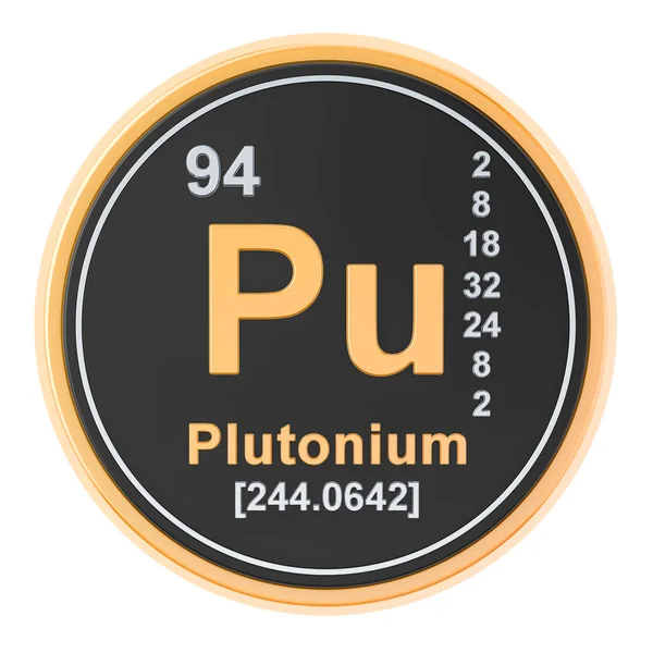 Plutónio Pu elemento químico. Renderização 3D — Fotografia de Stock