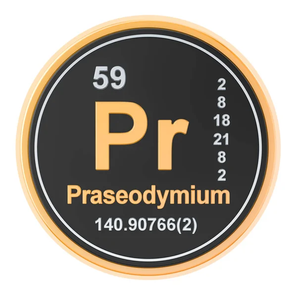 Praseodimyum Pr kimyasal element. 3D render — Stok fotoğraf