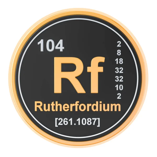 Rutherfordium Rf elemento químico. Renderização 3D — Fotografia de Stock