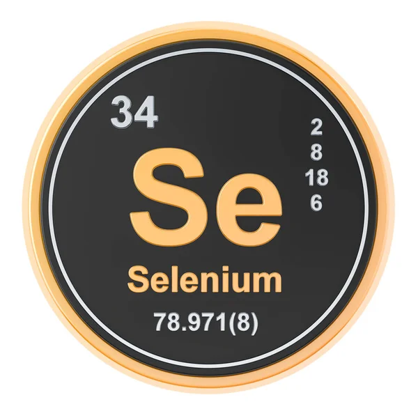 Selenio Se elemento químico. Renderizado 3D — Foto de Stock
