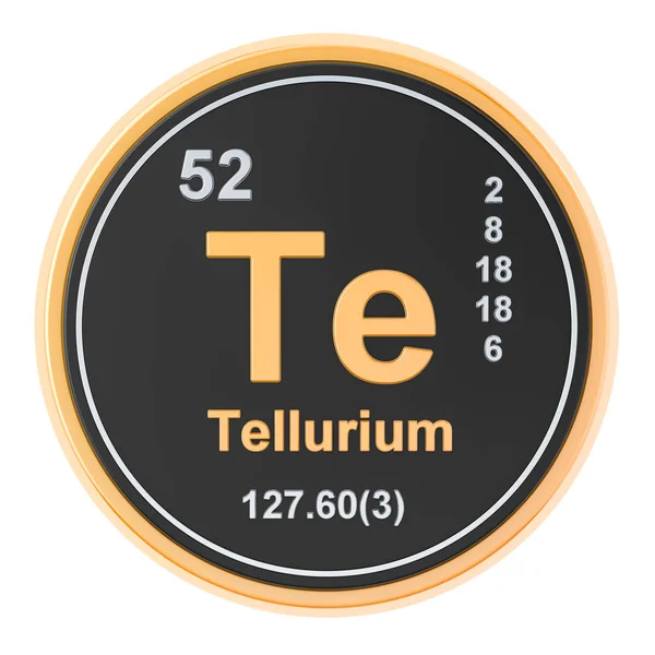 Unsur kimia Telurium Te. Perender 3D — Stok Foto