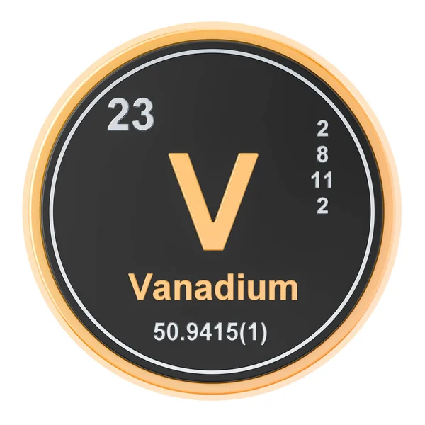 Vanadium V élément chimique. rendu 3D — Photo