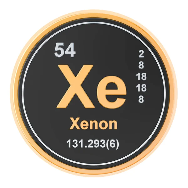 Xenônio Xe elemento químico. Renderização 3D — Fotografia de Stock