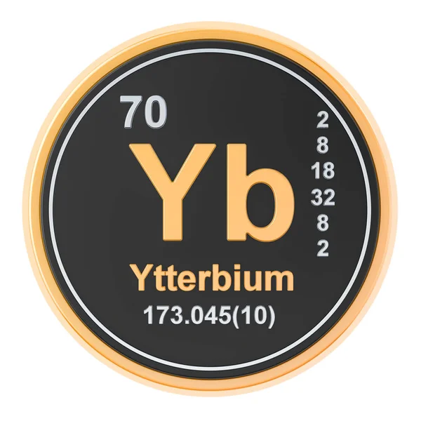Ytterby Yb grundämne. 3D-rendering — Stockfoto