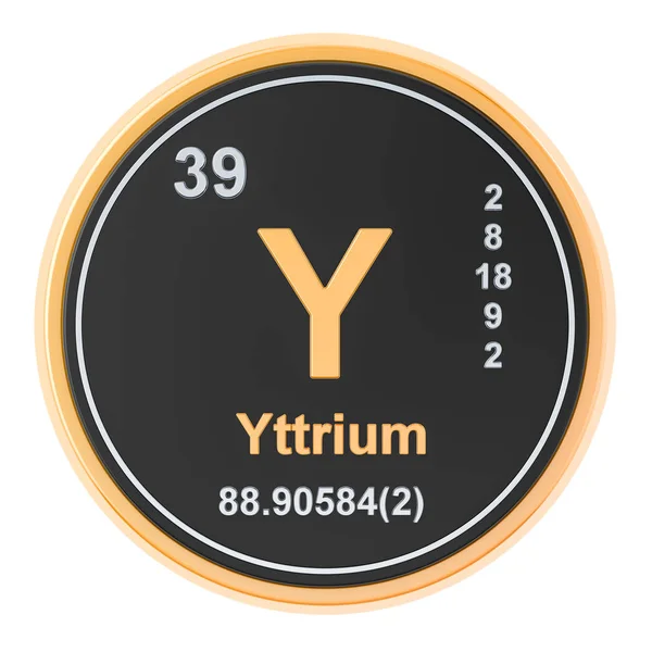 Yttrium Y chemical element. 3D rendering — Stock Photo, Image