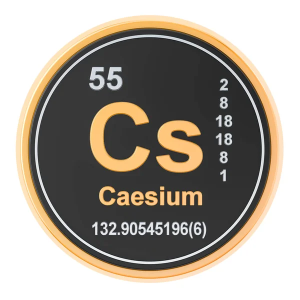 Elemento químico de cesio Cs. Renderizado 3D — Foto de Stock