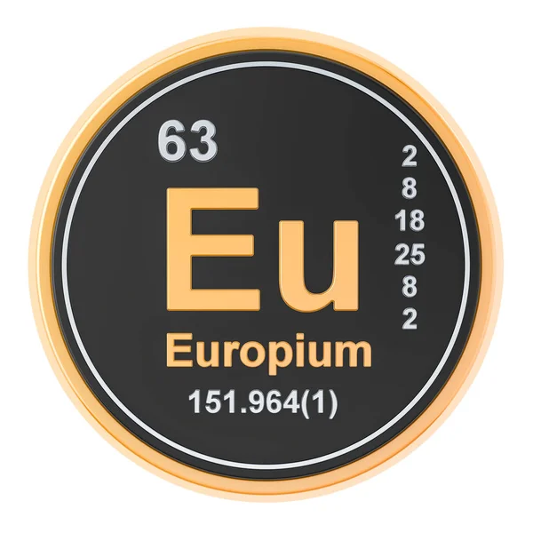 Europium Eu élément chimique. rendu 3D — Photo