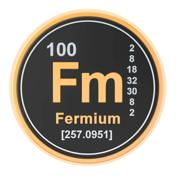 Fm: Fermium pierwiastka. renderowania 3D — Zdjęcie stockowe