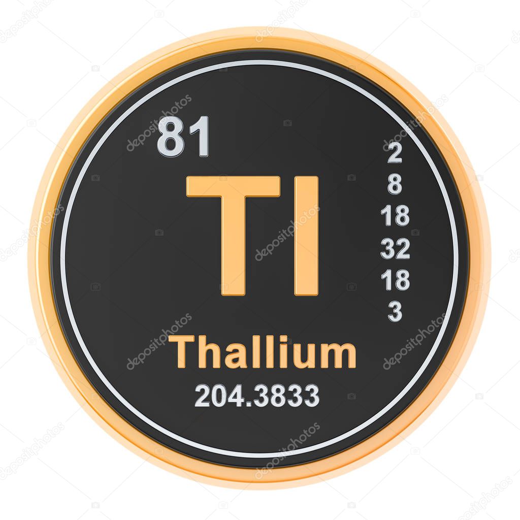 Thallium Tl chemical element. 3D rendering