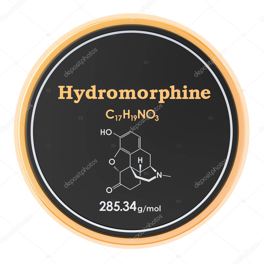 Hidromorfona, icono del círculo de dihidromorfina, isola de renderizado