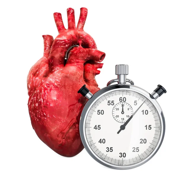 Kronometre ile kalp, 3D Rendering